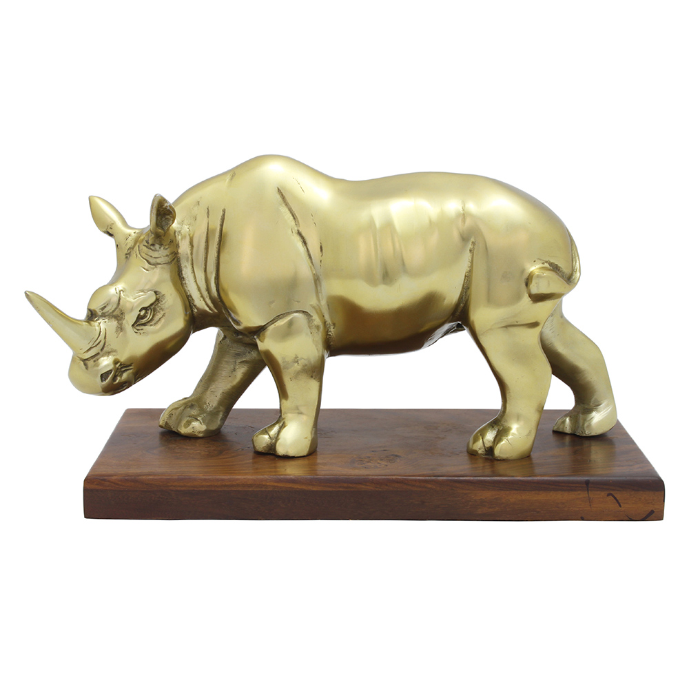 Rhino Gold Color Animal Statue On Stock Photo 2346523027