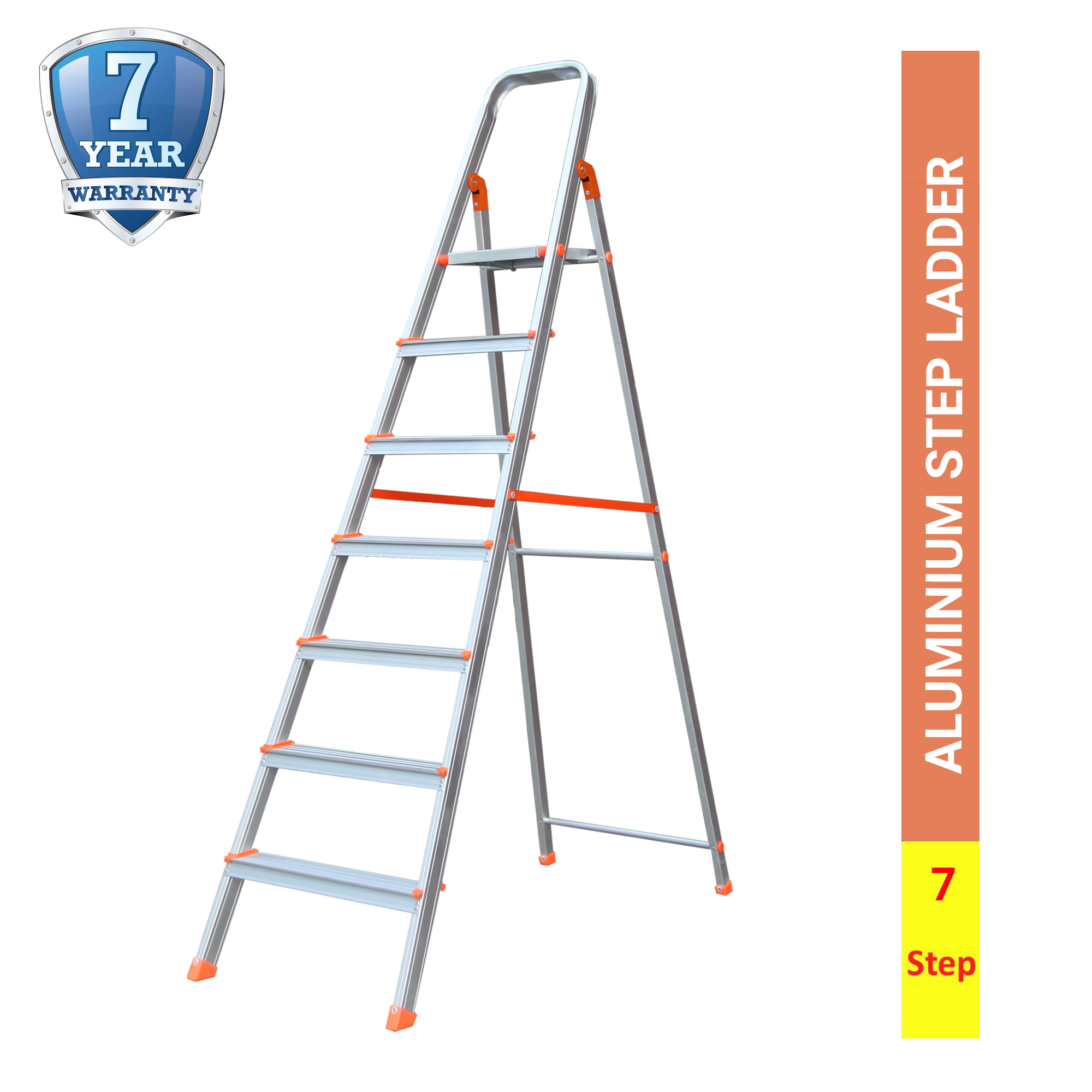 Alnico 7 Step Aluminium Ladder With Aluminium Platform | Tempting Home